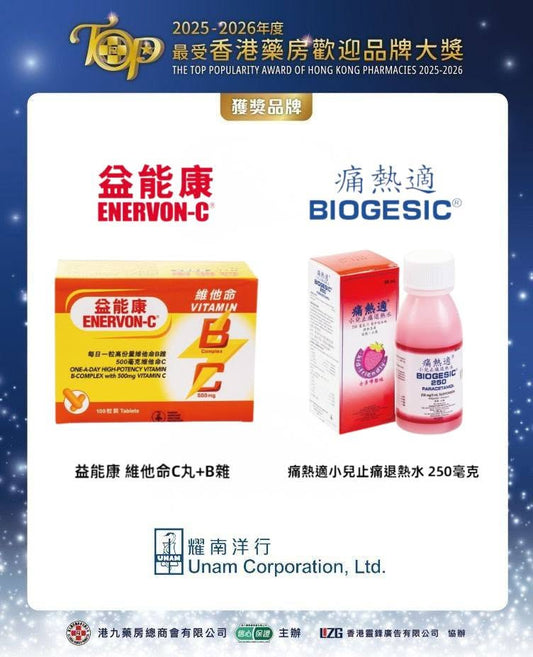 25-26 最受香港藥房歡迎品牌大獎